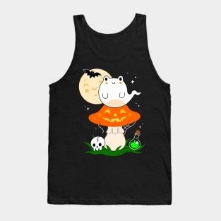 Ghost Frog on Jack'o'lantern Toadstool Tank Top